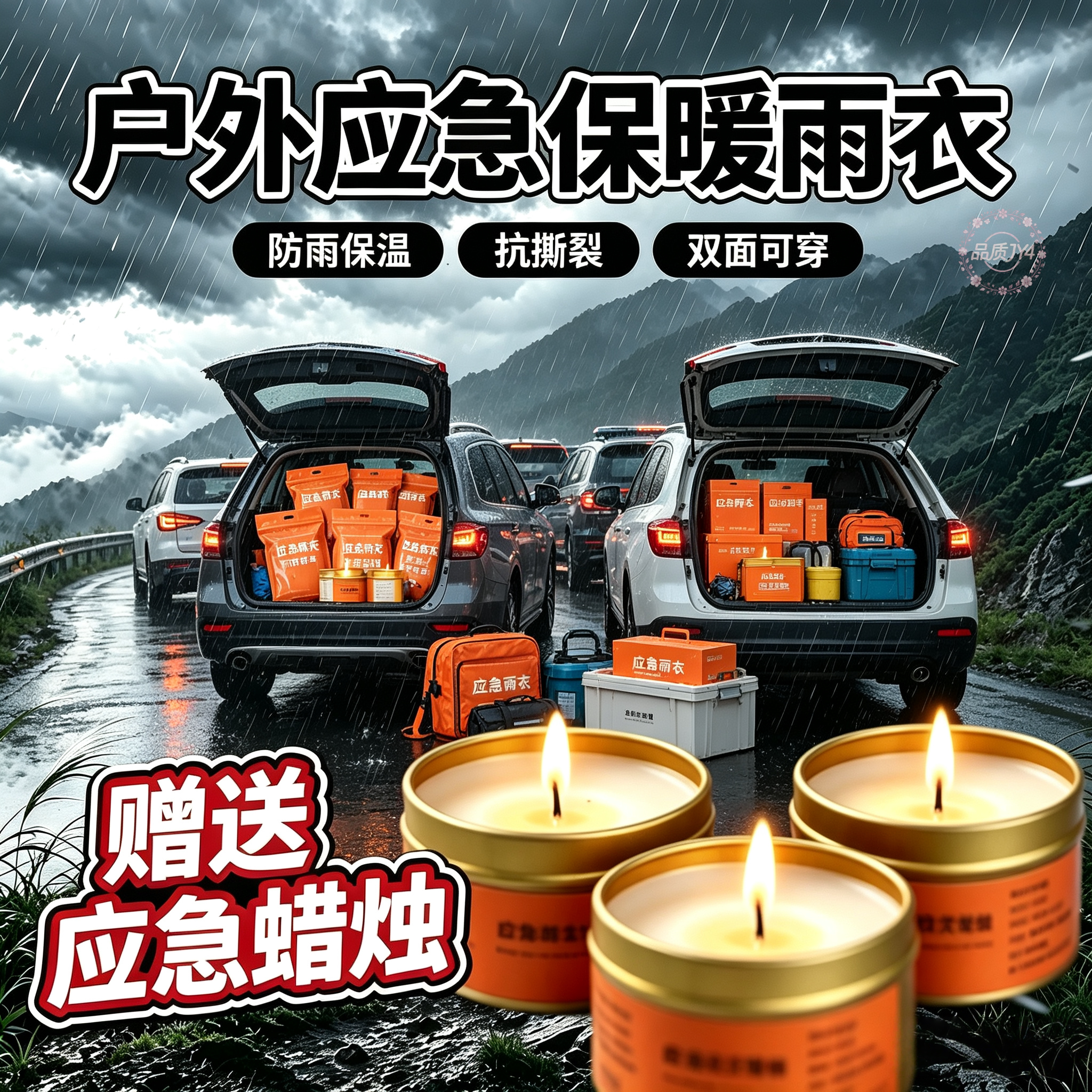 台风季户外出行应急披加厚成人户外抗强风防暴雨男女雨衣雨服雨披