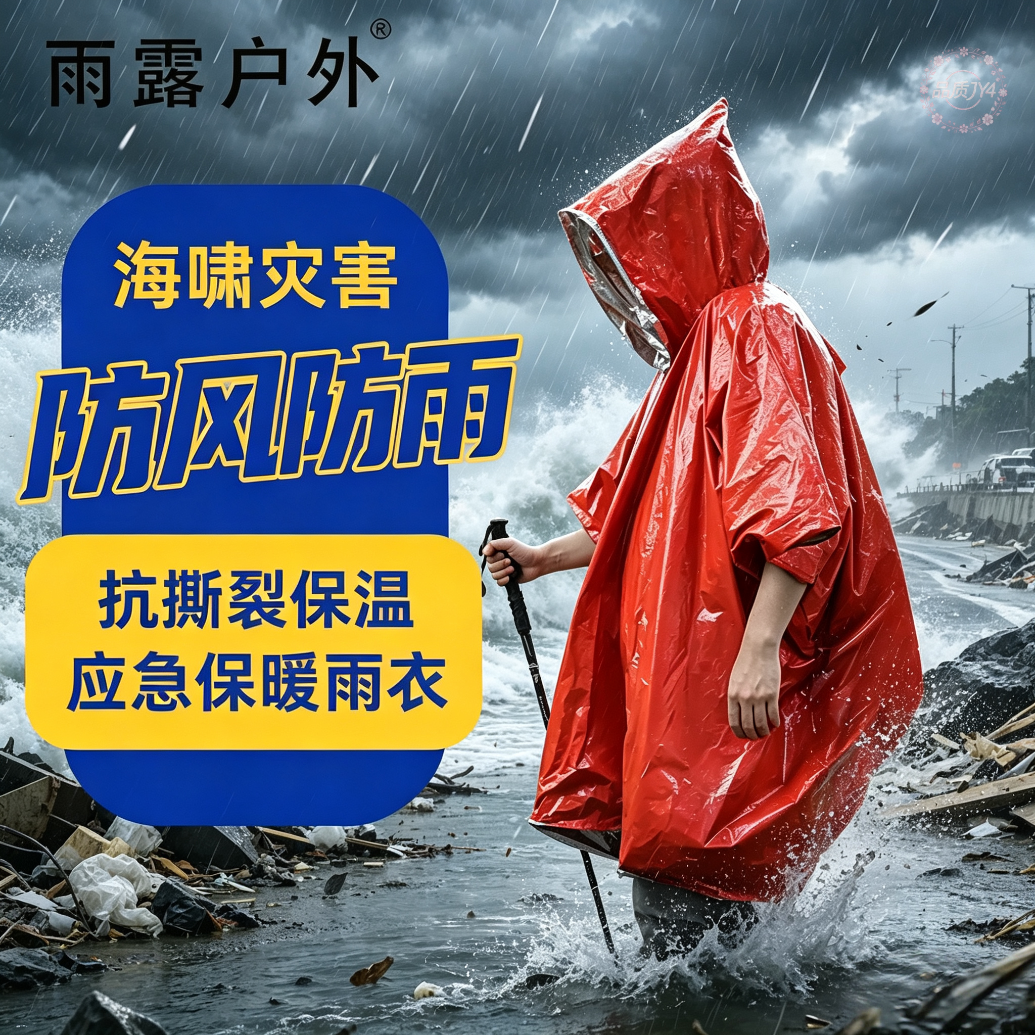 户外应急全封闭超厚防寒雨披
