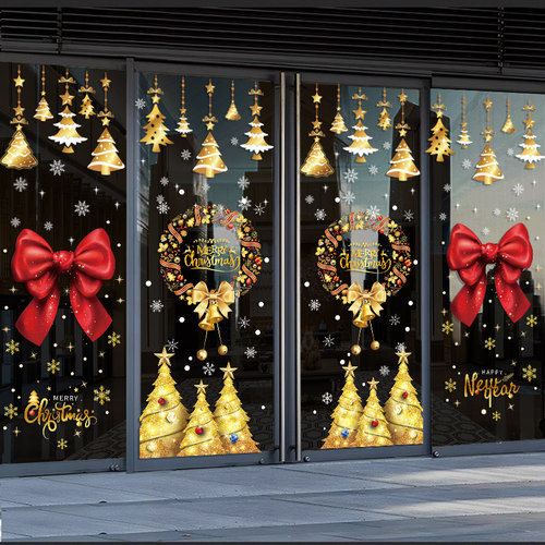 圣诞节装饰品静电玻璃门贴纸