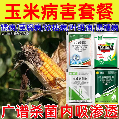 玉米病菌药套餐锈病叶枯病黑粉病茎腐病灰霉病玉米正品杀菌套餐