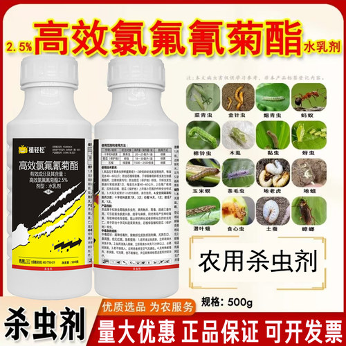 高效氯氟氰菊酯果树辣椒玉米花生菜青虫菜蛾虫蚜虫杀虫剂正品药