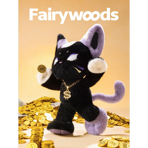 Fairywoods『招财小猫』玩偶黑色可爱猫咪毛绒公仔女生礼物送闺蜜