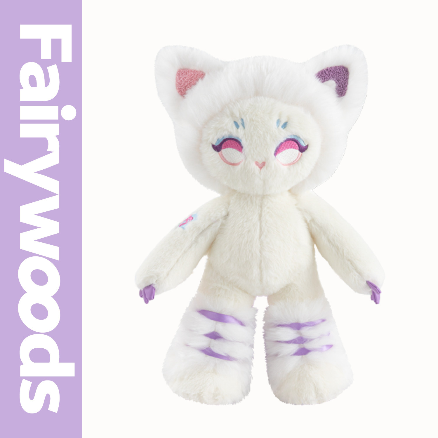 Fairywoods『甜心小猫』玩偶 陪伴兔子安抚毛绒玩具公仔礼盒礼物