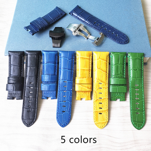 24mm鳄鱼纹牛皮真皮手表带适配沛纳海PAM111 腕带有字 441蝴蝶扣款