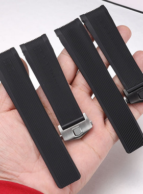 硅胶表带代用泰格豪雅卡莱拉奔驰SlS系列防水橡胶手表带24mm表链