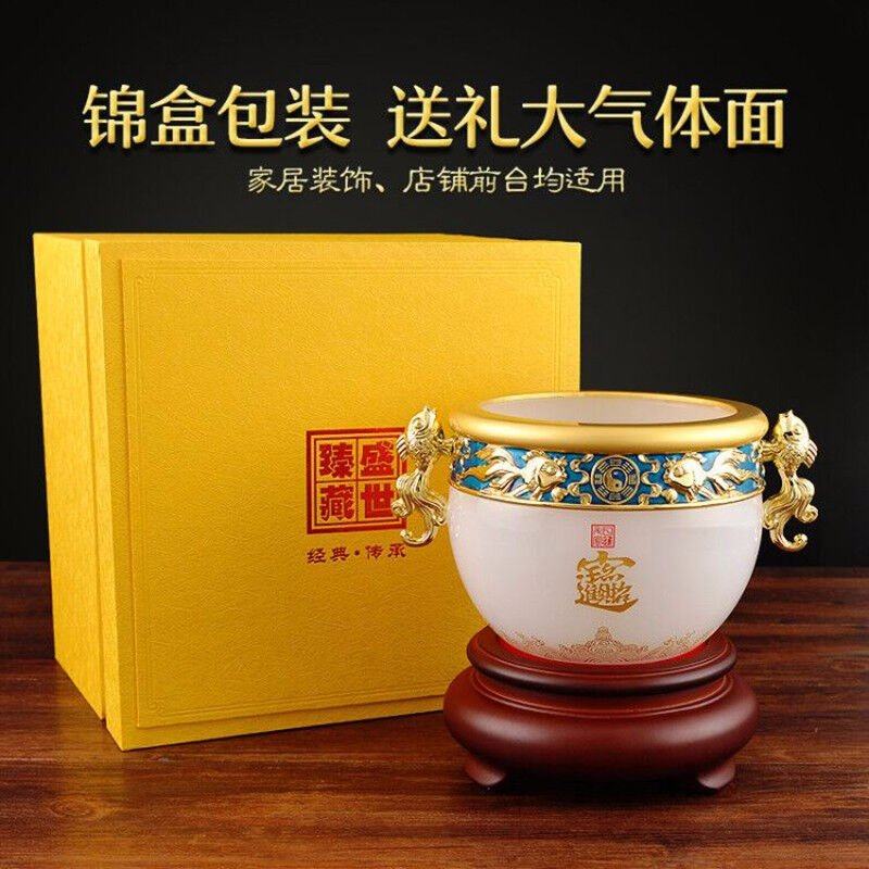 聚善缘琉璃聚宝盆摆件工艺品送朋友开业乔迁礼品办公室客厅摆件家