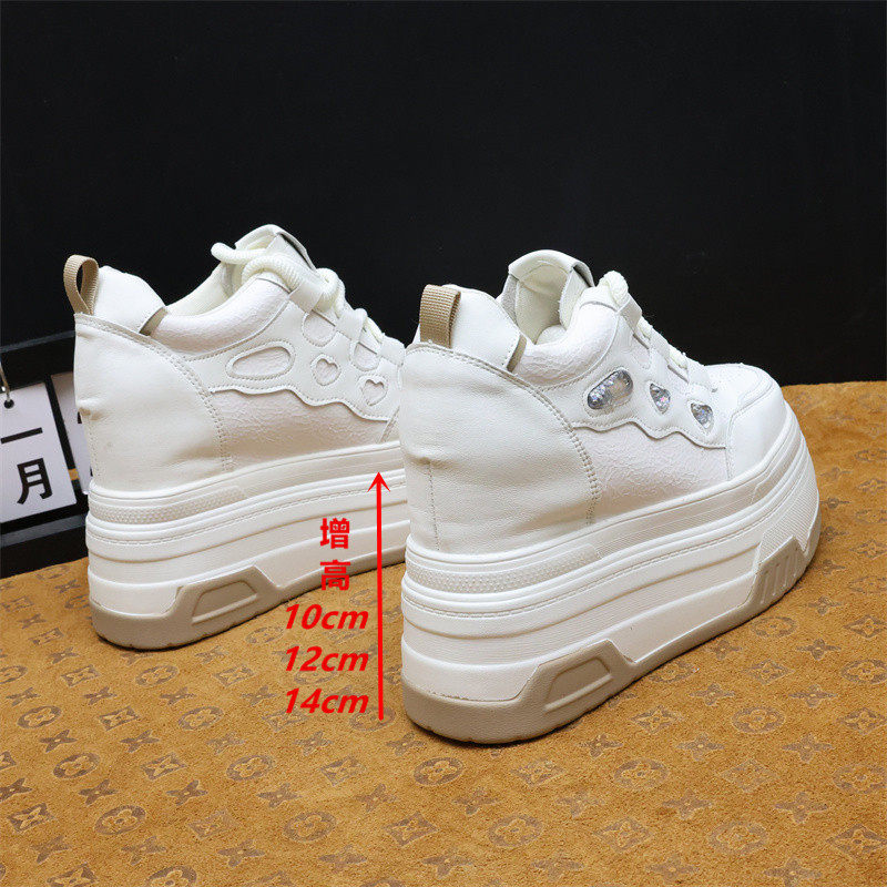 14CM厚底小白鞋女款2026春季新款爆款鞋子10-12cm内增高女鞋板鞋