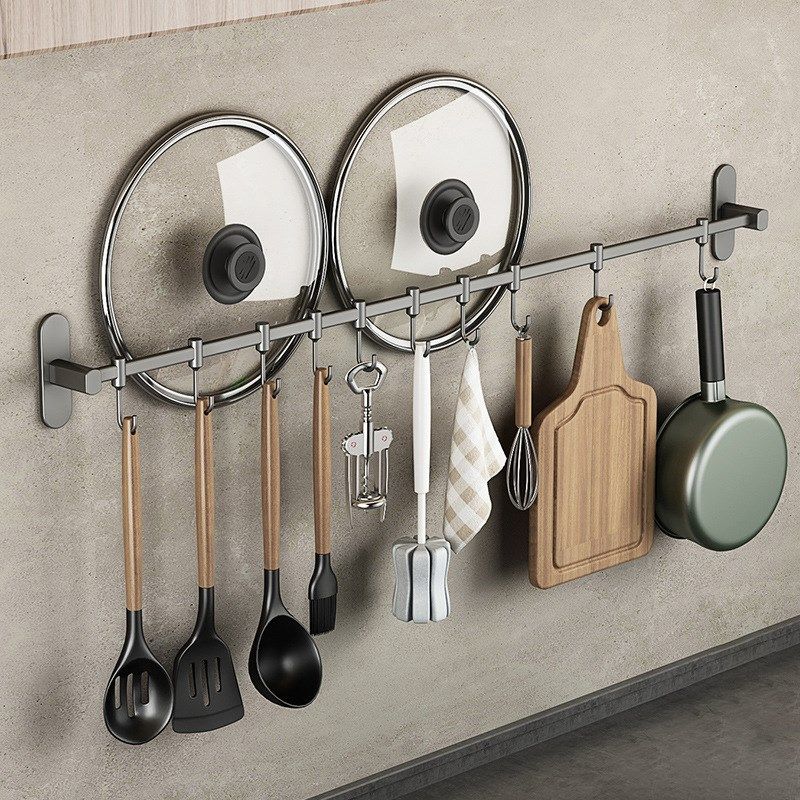 厨房 挂钩 免打孔 不锈钢壁挂式厨具收纳架置物架 厨卫活动挂件排
