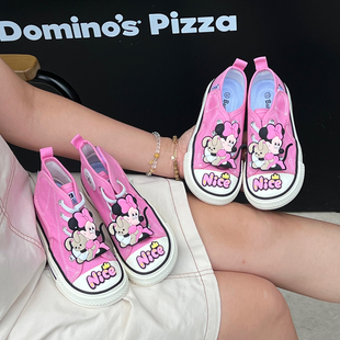 儿童高帮帆布鞋2026新款透气软底女童宝宝入园鞋女宝幼儿园室内鞋