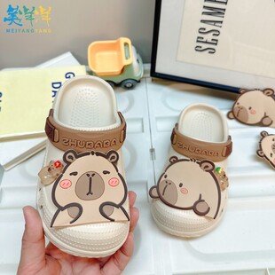 男童洞洞鞋防滑防臭外穿儿童新型2026超火拖鞋男款小孩小朋友帅气