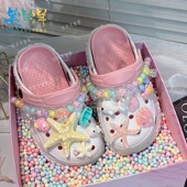 女童凉鞋 女孩户外泳池游泳 夏季 防滑外穿女宝宝拖鞋 儿童沙滩洞洞鞋