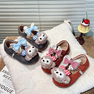 卡通可爱女孩甜美泡芙鞋春秋季女童玛丽珍小皮鞋女宝圆头儿童单鞋