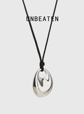 银色豆豆爱心吊坠黑绳项链女简约小众设计高级感可调节长款毛衣链