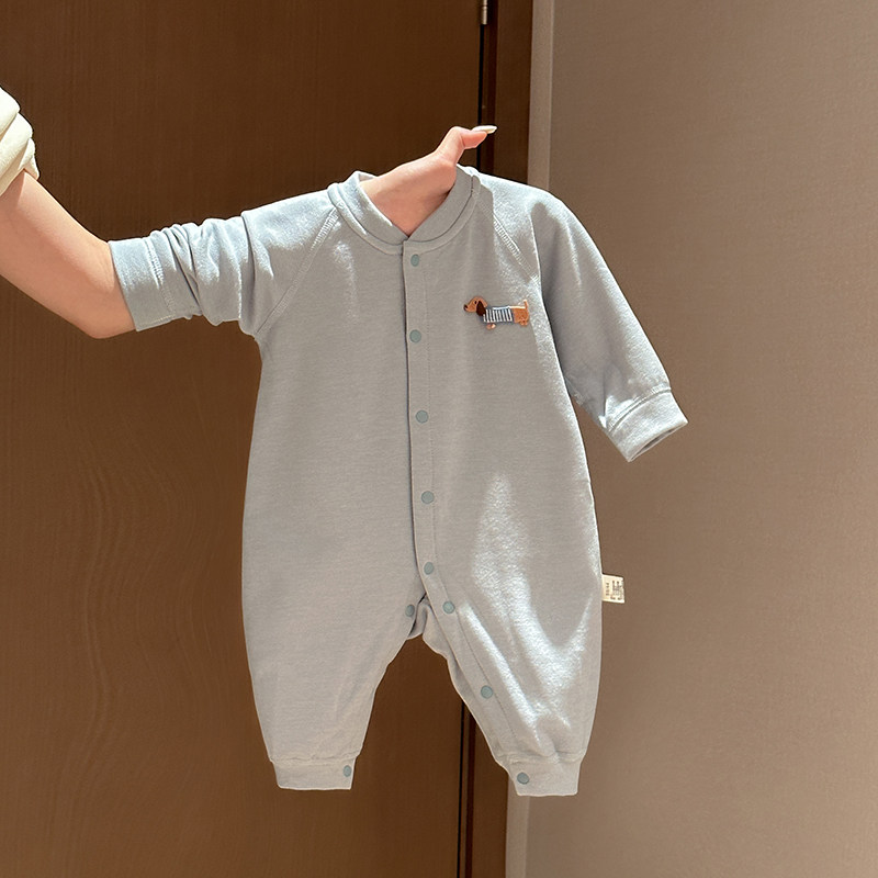 婴儿衣服秋冬装德绒打底保暖内衣新生儿连体衣男女宝宝睡衣秋冬季