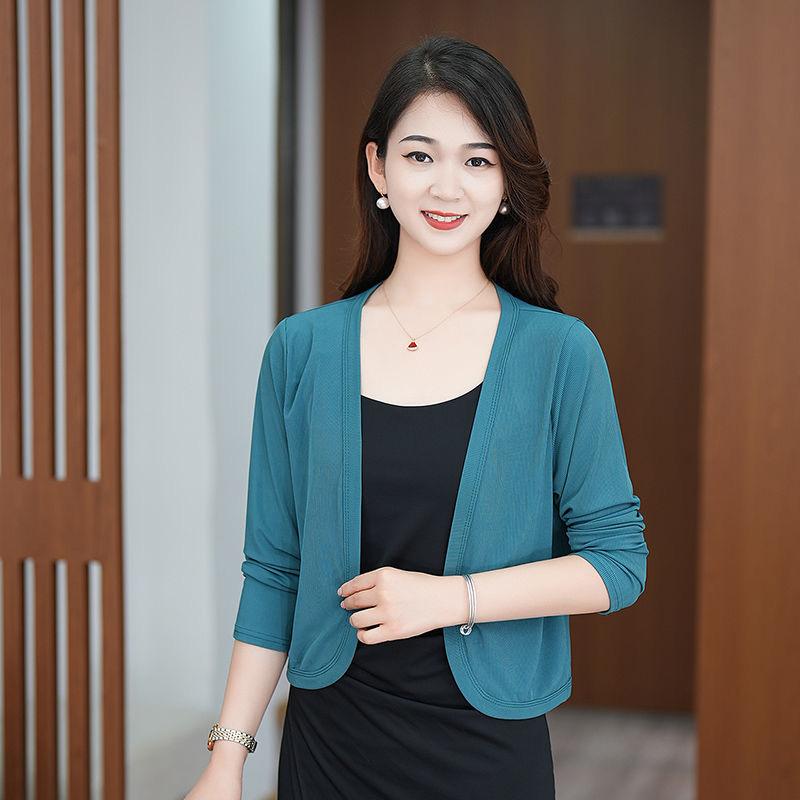 2024秋季新款外搭开衫配裙子旗袍防晒披肩外套宽松百搭女士上衣薄