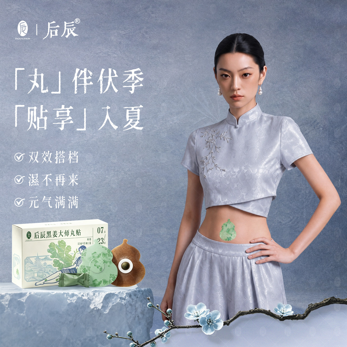 后辰黑姜丸贴三伏养生艾草贴