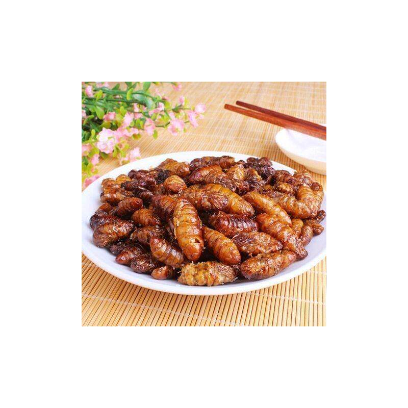 正宗香酥蚕蛹山东特产开袋即食下酒菜麻辣五香新鲜茧蛹油炸熟食零