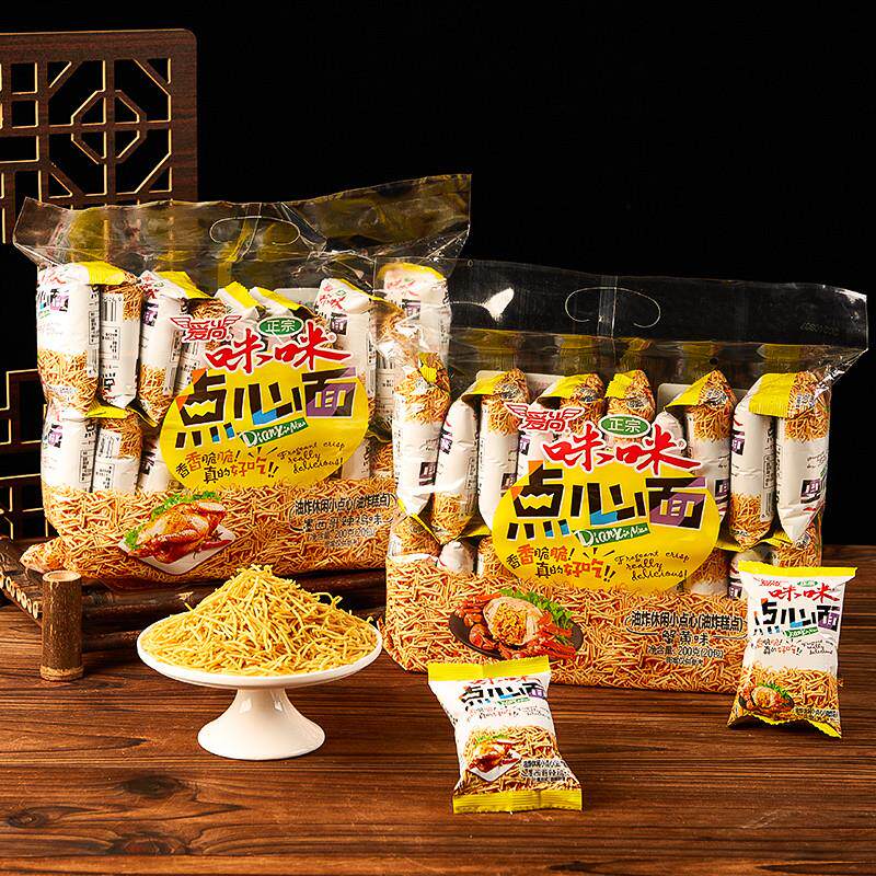 正宗咪咪点心干脆面虾面干吃面解馋怀旧零食膨化薯条休闲
