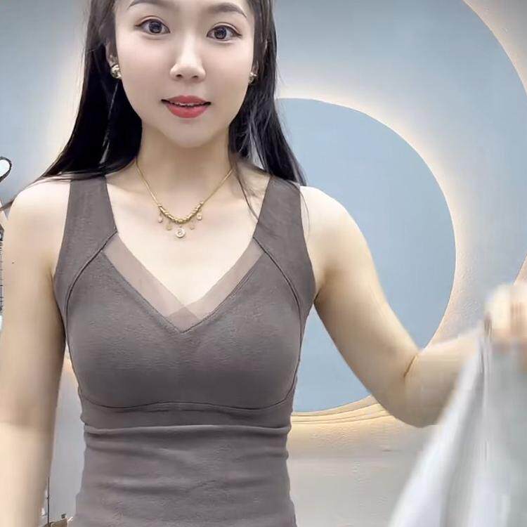 2024秋冬新款时尚德绒自发热一体杯美背女百搭保暖吊带背心内衣潮,女士内衣/男士内衣/家居服,保暖背心,淘宝优惠券,粉丝福利购,淘宝优惠卷