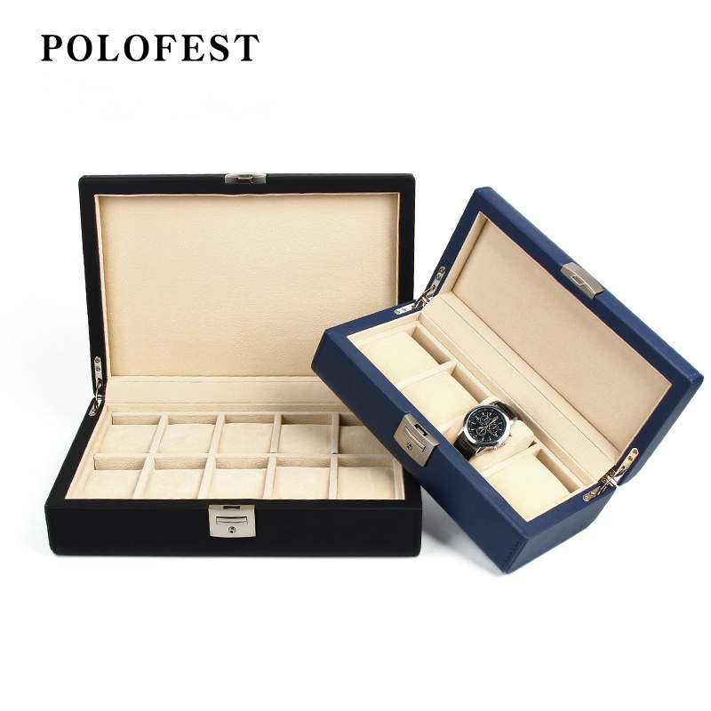 polofest高档pu皮表手表收纳盒