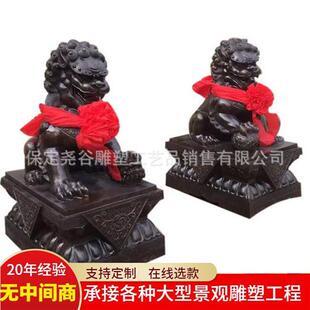 纯铜故宫狮雕塑铸铜宫门狮一对大型中式铜狮子门口动物看门狮摆件