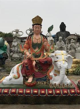 文殊普贤菩萨佛像玻璃钢雕塑神像陶瓷定制树脂生漆脱胎木雕铸铜雕