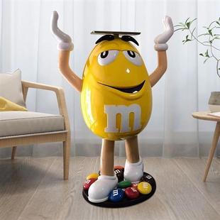 卡通m豆人玻璃钢雕塑客厅电视柜商场店铺橱窗装饰发光网红摆件