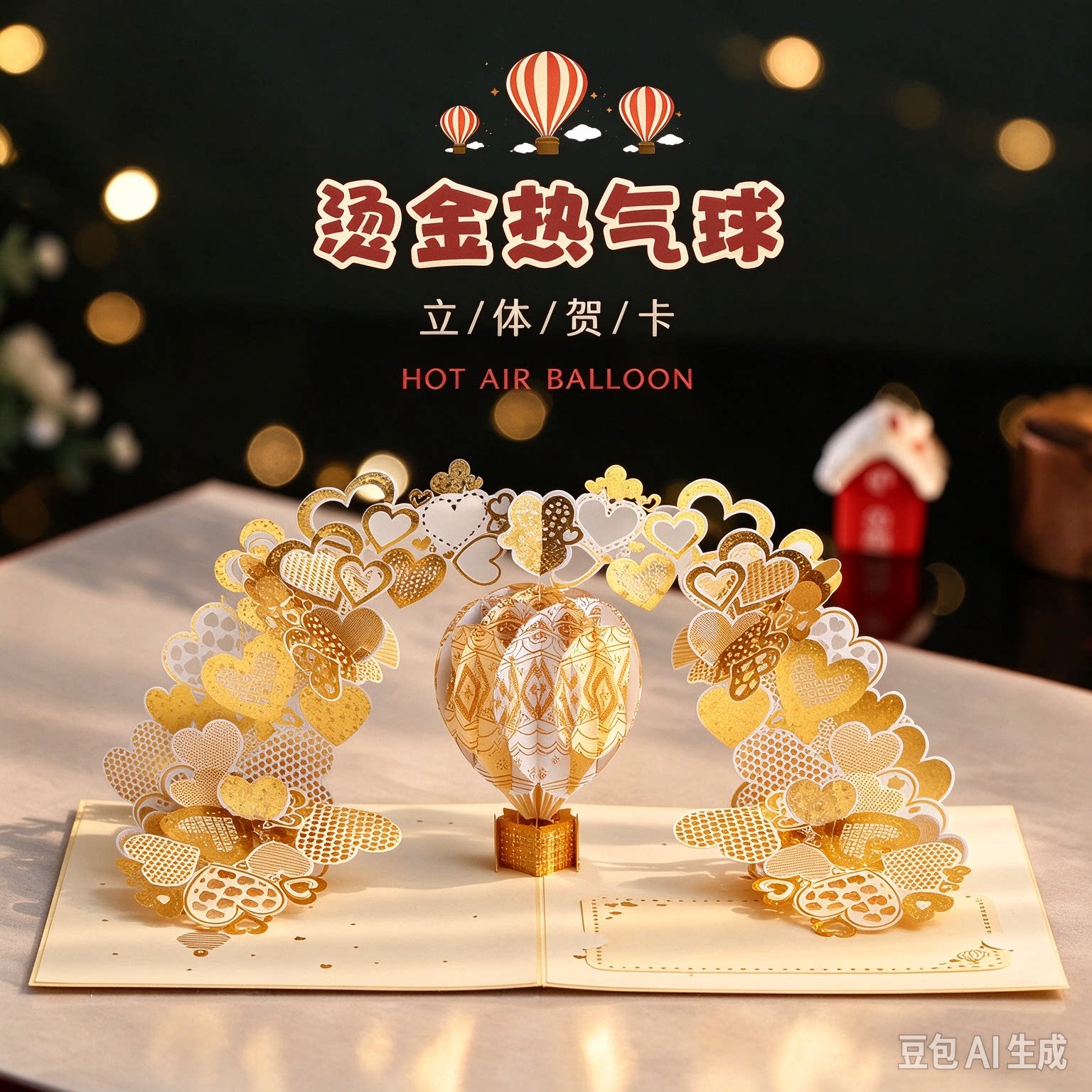 生日祝福礼物贺卡新款高级感创意diy设计送恋人女朋友精致立体手工精致纸雕情侣惊喜感代写祝福语小卡片
