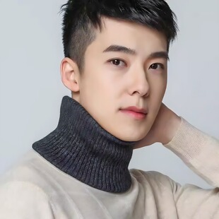 秋冬季纯山羊绒假高领子护颈椎男脖套女领圈保暖针织百搭围脖套头