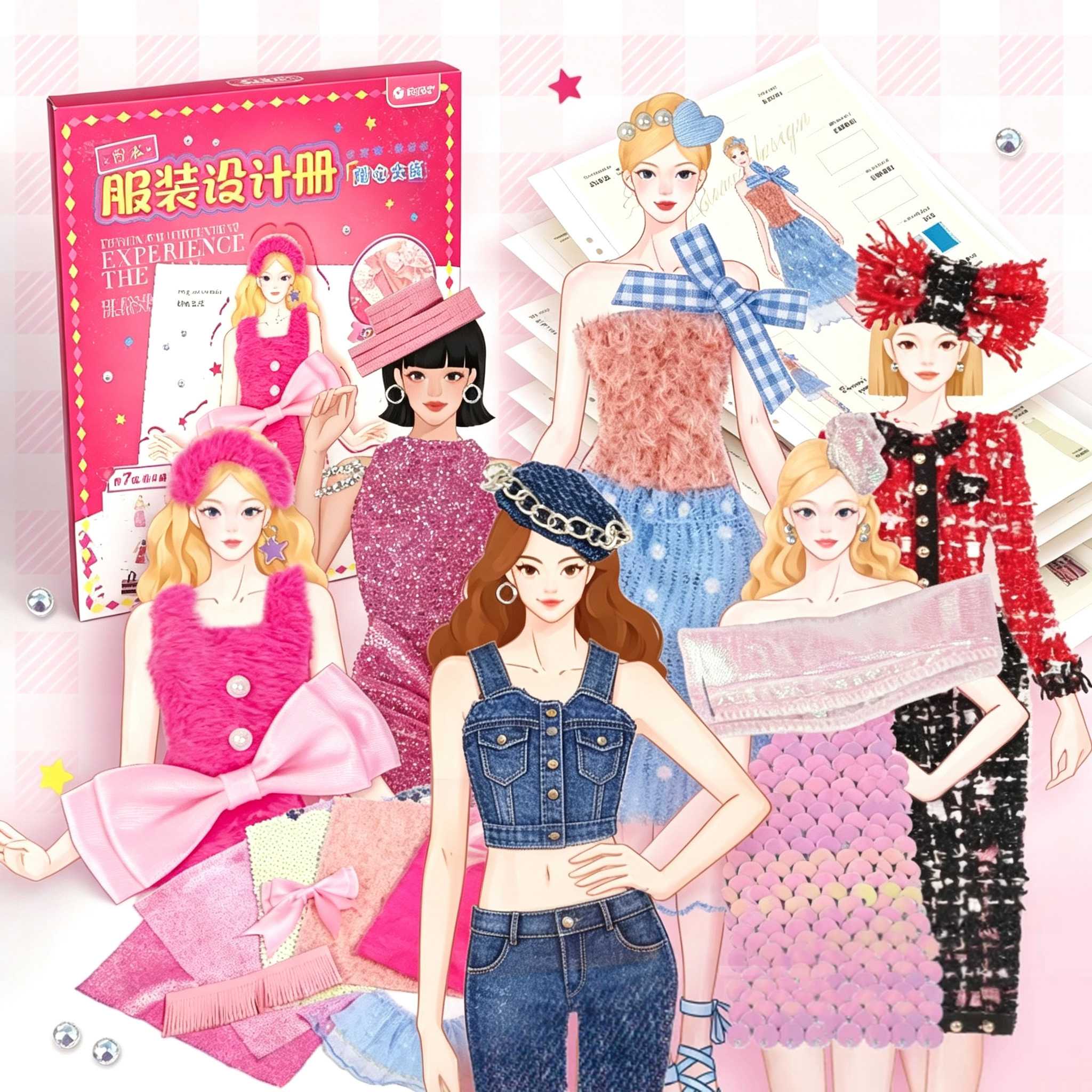 服装珠宝设计册diy儿童幼儿园手工材料换装公主女孩玩具生日礼物