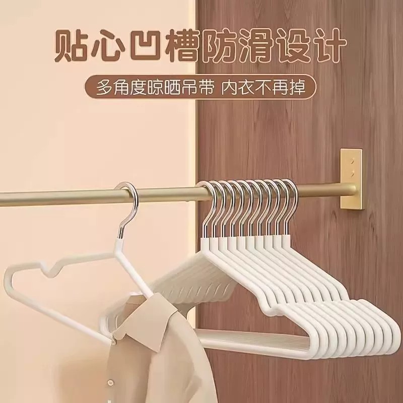 不锈钢衣架加粗挂衣无痕加厚学生宿舍晾衣架撑子防滑家用衣服肩角