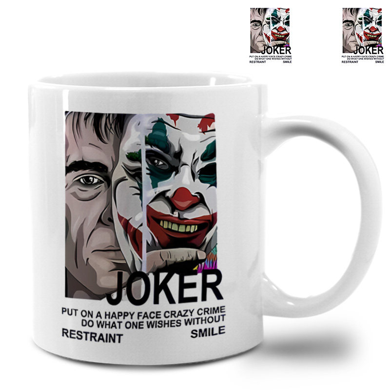 小丑joker周边中国风带盖勺定制照片动漫陶瓷水杯马克杯变色杯
