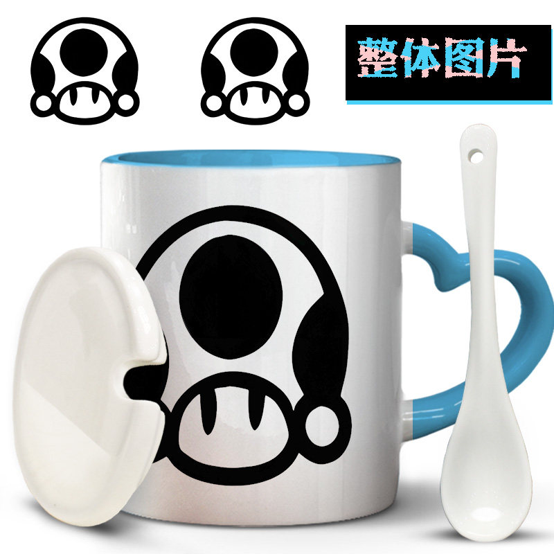 diy马里奥制造2刻字耐高温喝茶动漫大号纪念品小众马克杯陶瓷水杯