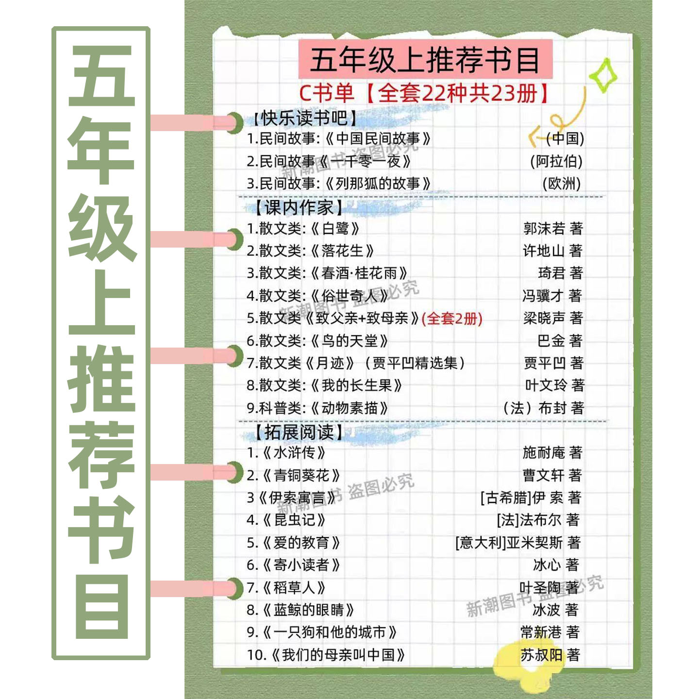 五年级上册必读课外书中国民间故事立人编一千零一夜列那狐的故事名师导读带批注小学生人教版语文教材同步阅读白鹭落花生俗世奇人