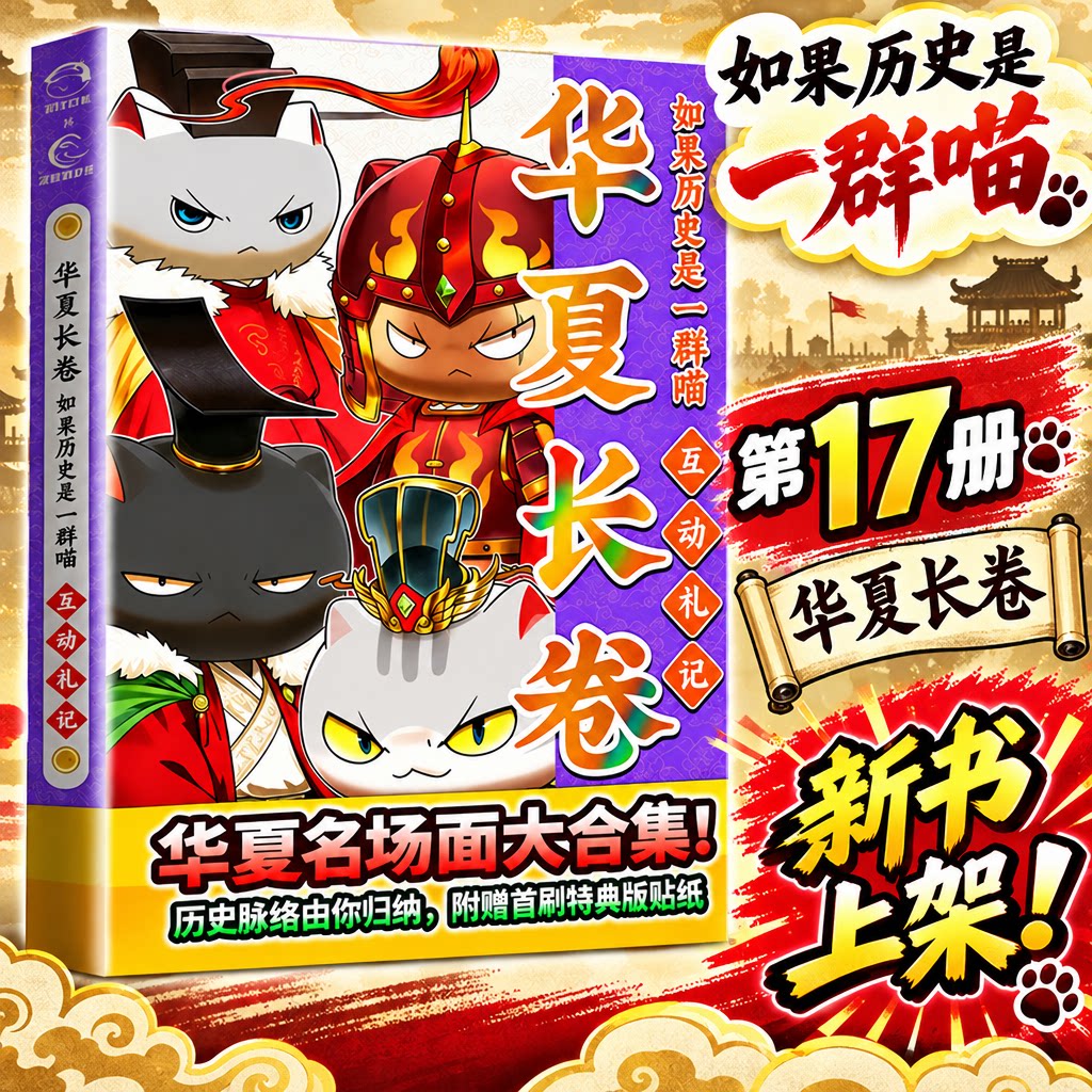 如果历史是一群喵17册全套16正版一群喵小剧场肥志印签西游记全集15最新版华夏长卷非注音小学生儿童版老师推荐中国历史科普漫画书
