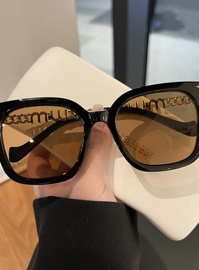 夏日遮阳方形茶色显脸小墨镜