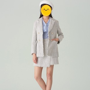 47爆价大牌R系列正品 复古粗花呢A字气质女半身裙 RCWH93802M春季