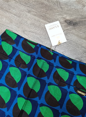 大牌正品清仓依恋EEWH61153D 春秋女式撞色图案包臀短裙a字