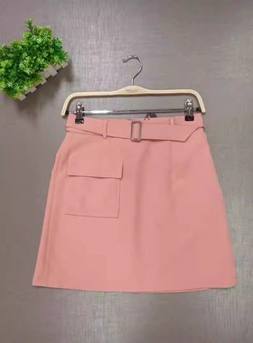 27爆价大牌R系列正品RCWH92403M春夏季气质通勤显瘦腰带半身裙