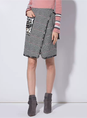 大牌旗下R系列RCWH74T11Q韩版时尚不规则设计感个性半身裙女