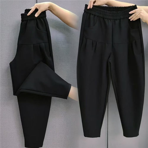 裤子秋季新款九分哈伦裤宽松休闲