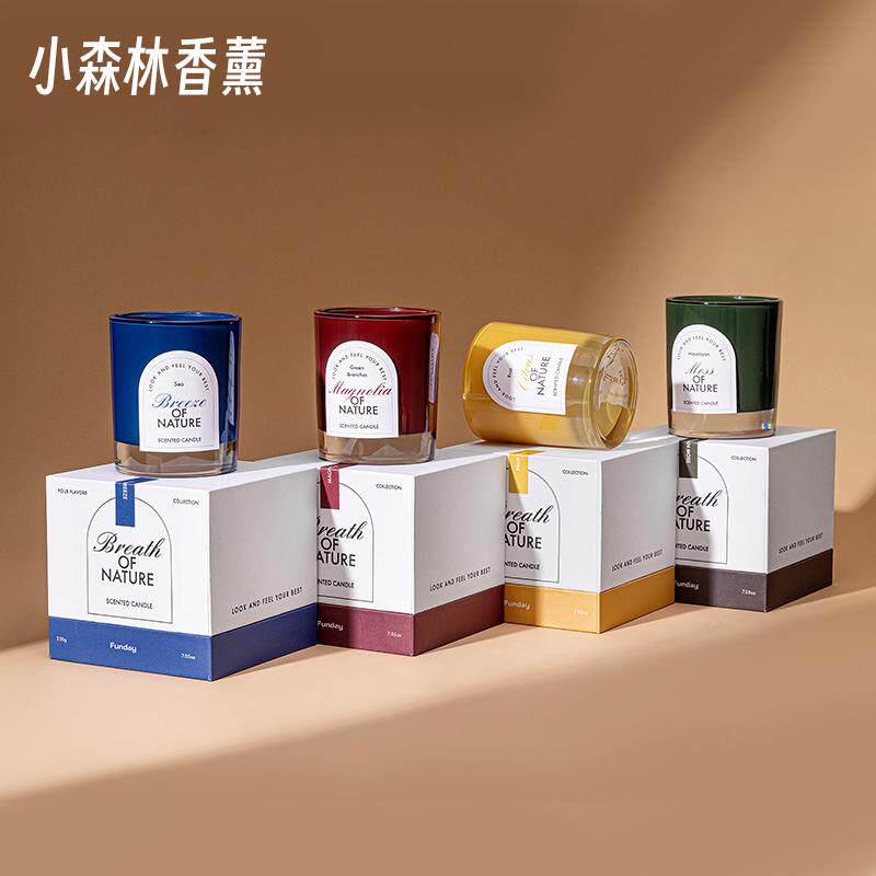 木芯彩色香薰蜡烛卧室书房客厅家居香氛无烟植物精油植物蜡伴手礼