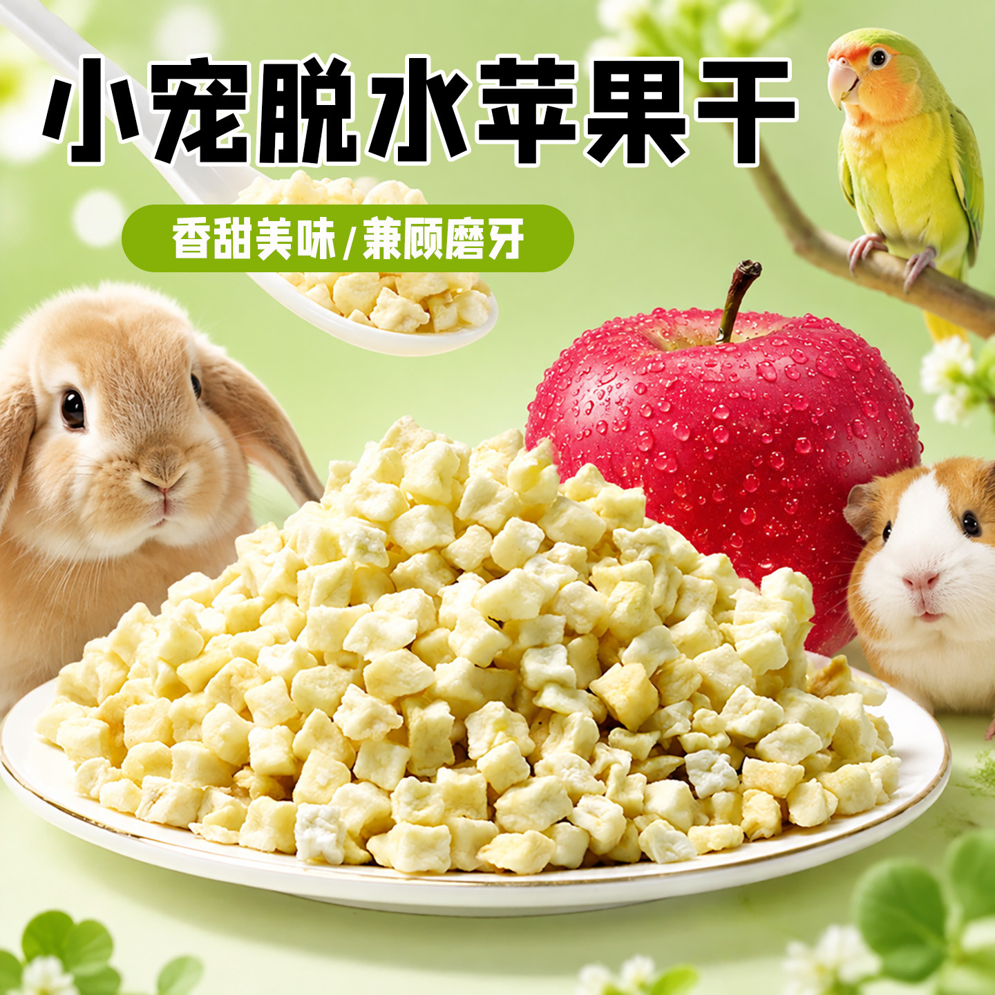 天然苹果粒仓鼠兔子荷兰猪龙猫香甜苹果粒维生素脱水苹果宠物零食