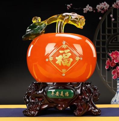 平安福字苹果琉璃色家居家客厅酒柜博古架小装饰品招财摆件新中式
