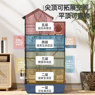 虎皮鹦鹉笼鸟g笼专用玄凤牡丹鸟笼子繁殖大号家用金属豪华观赏别