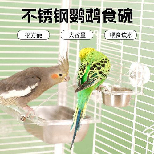 高能鹦鹉不锈钢食碗耐用不生绣