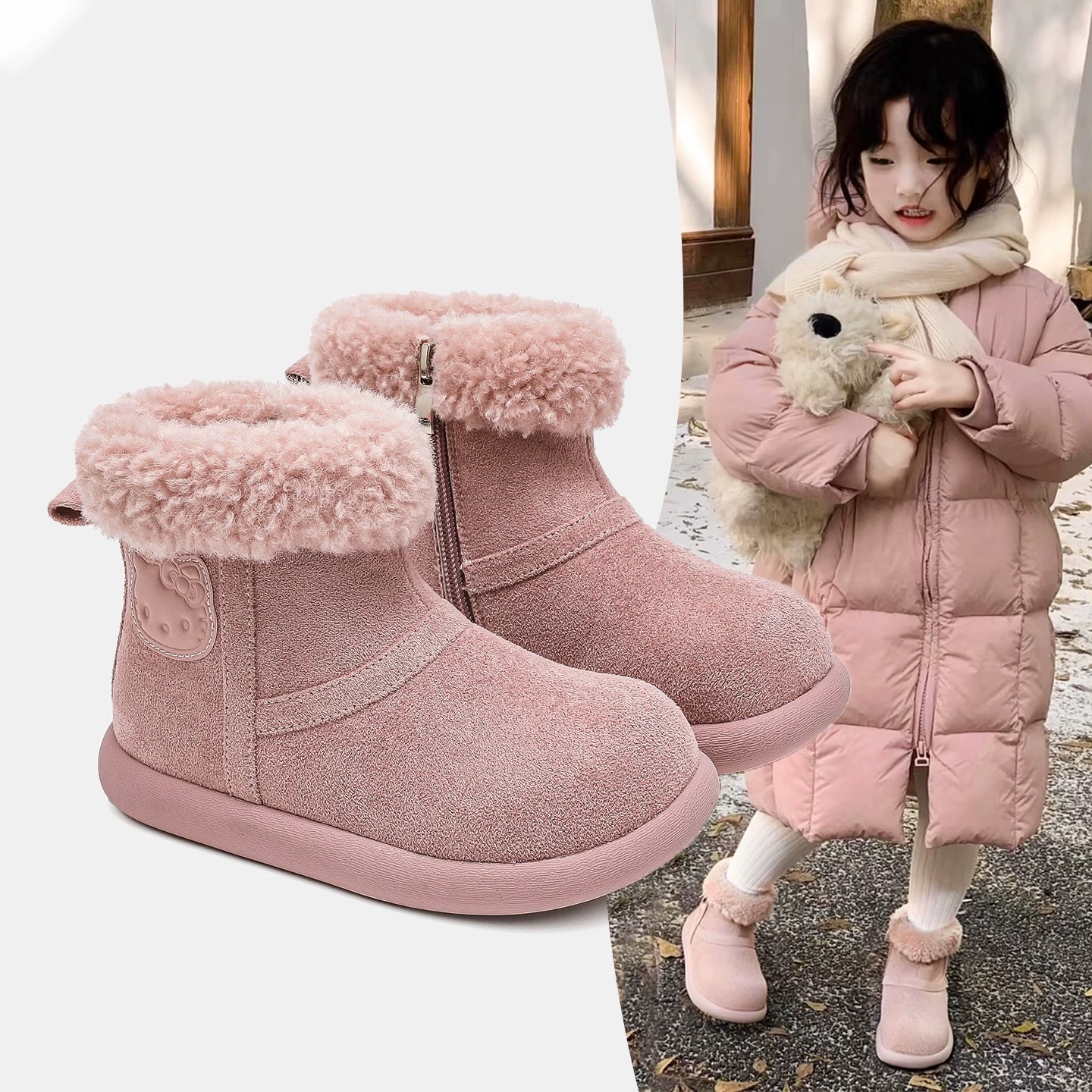 儿童雪地靴冬季新款保暖加厚棉鞋