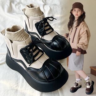 女童马丁靴加绒保暖2025新款冬季儿童短靴公主靴子女孩童鞋中大童