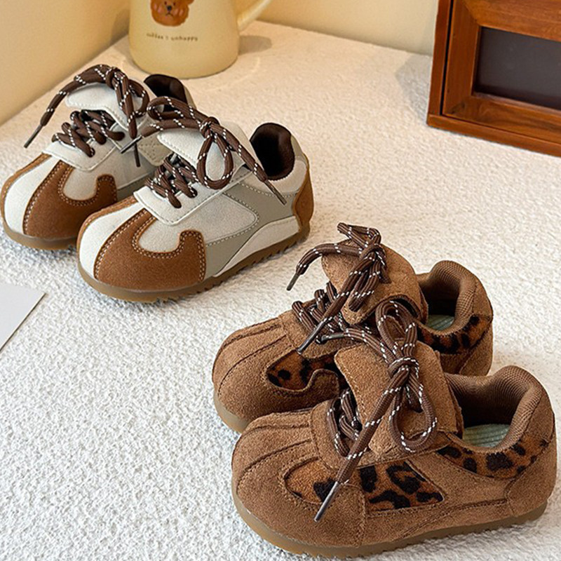 女童休闲春秋防滑耐磨豹纹男童软底儿童运动鞋百搭宝宝鞋学生童鞋