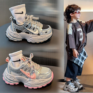 儿童运动鞋2025春秋新男童中大童透气老爹鞋女童跑步鞋轮胎底童鞋